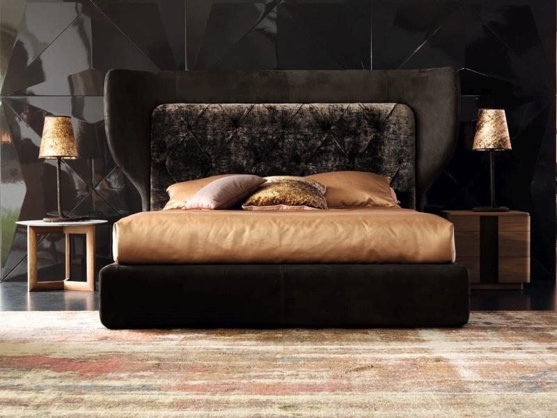 Double bed with high headboard | Snake by Grilli