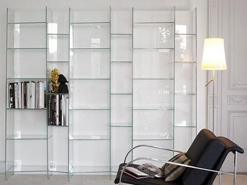 Freestanding modular glass bookcase | Delphi H. 190 by Sovet