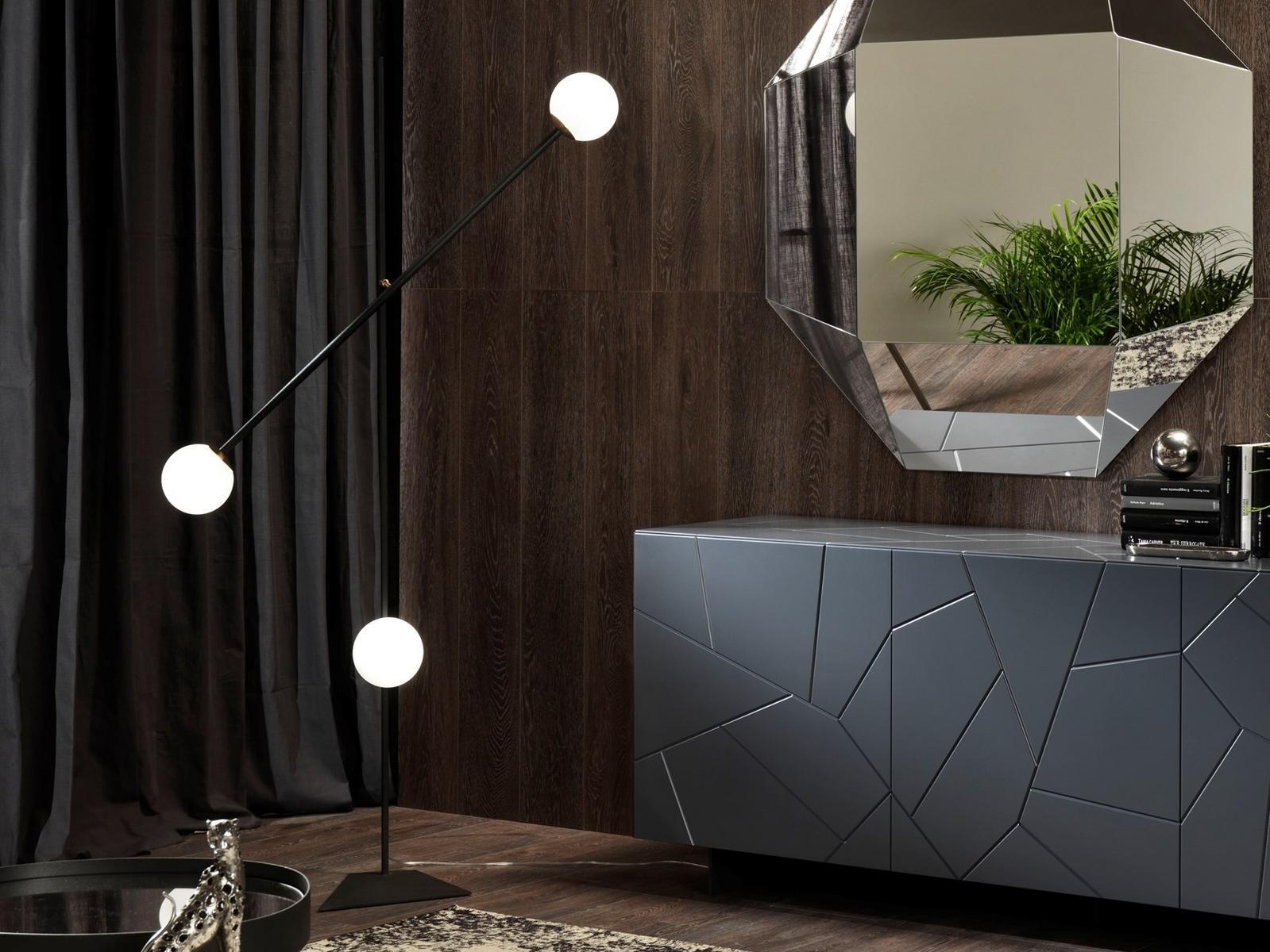 Direct light adjustable painted metal floor lamp | Meridian Pt by Riflessi