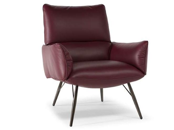 Leather armchair with armrests | Talia by Natuzzi Italia