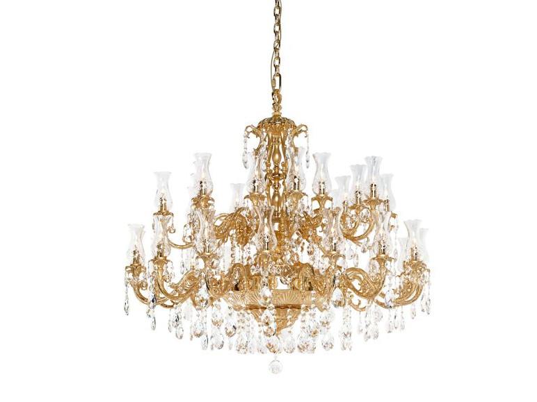 Sanded gold plated with Schoeler crystals | Howard 830/16+16-sh/g30 by Possoni Illuminazione