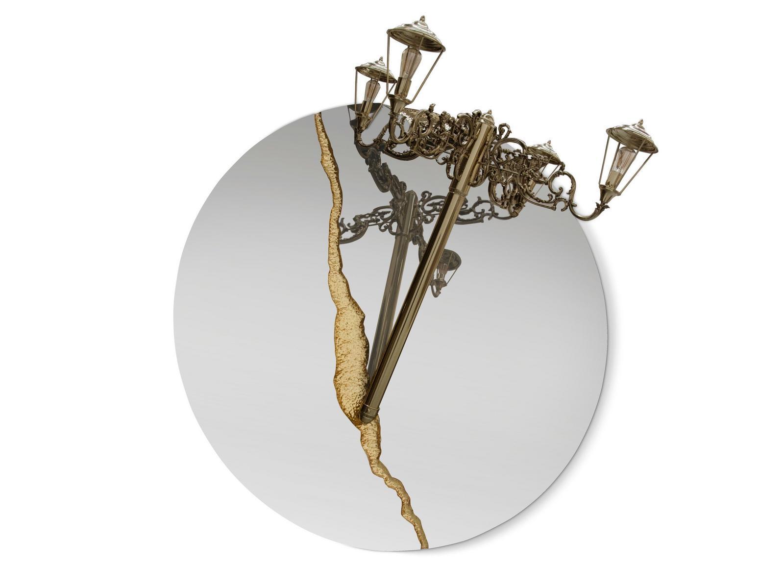 Round wall-mounted mirror with integrated lighting | Lumiere Round by Boca Do Lobo