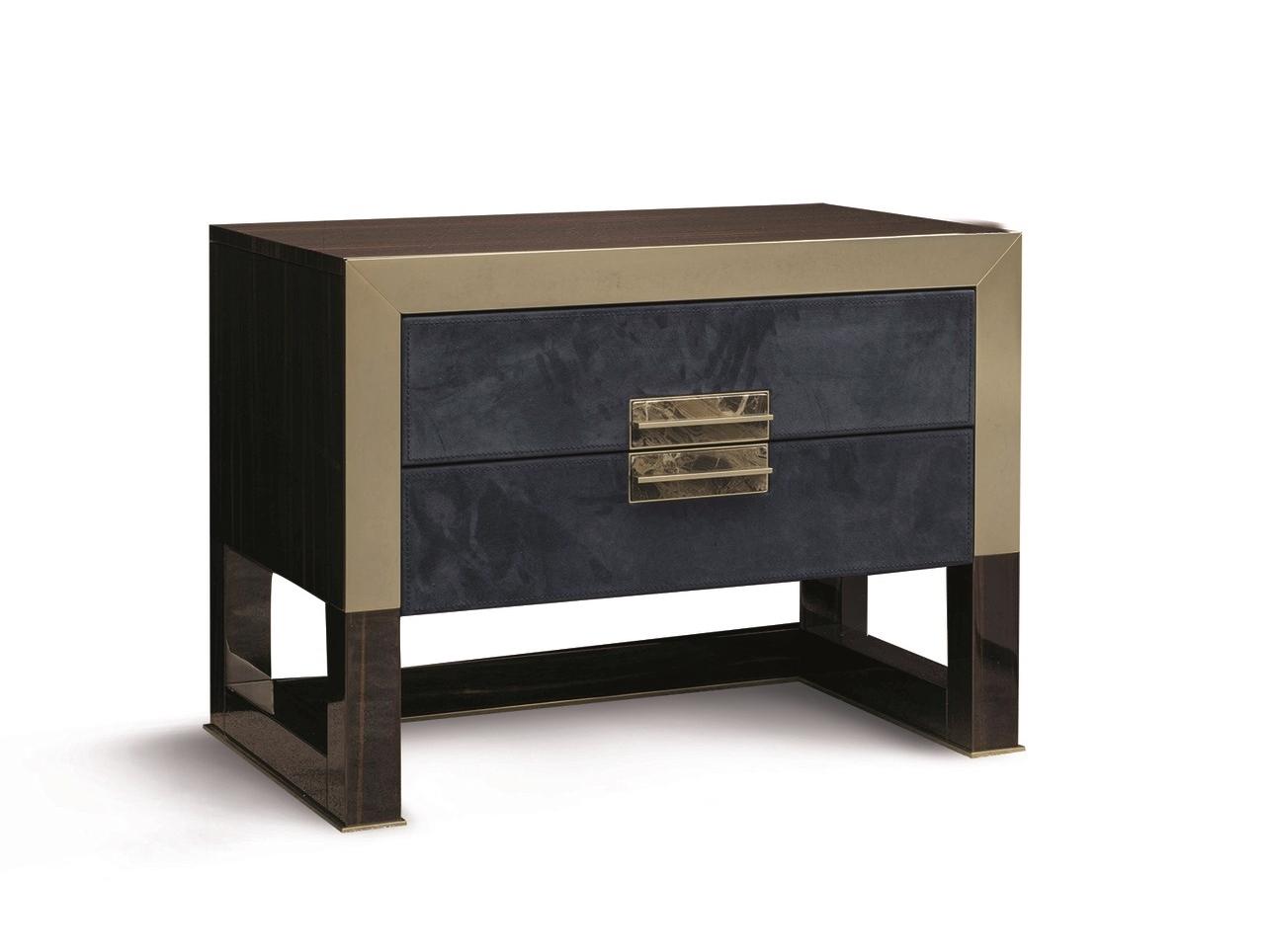 Rectangular lacquered bedside table with drawers | Orwell by Longhi