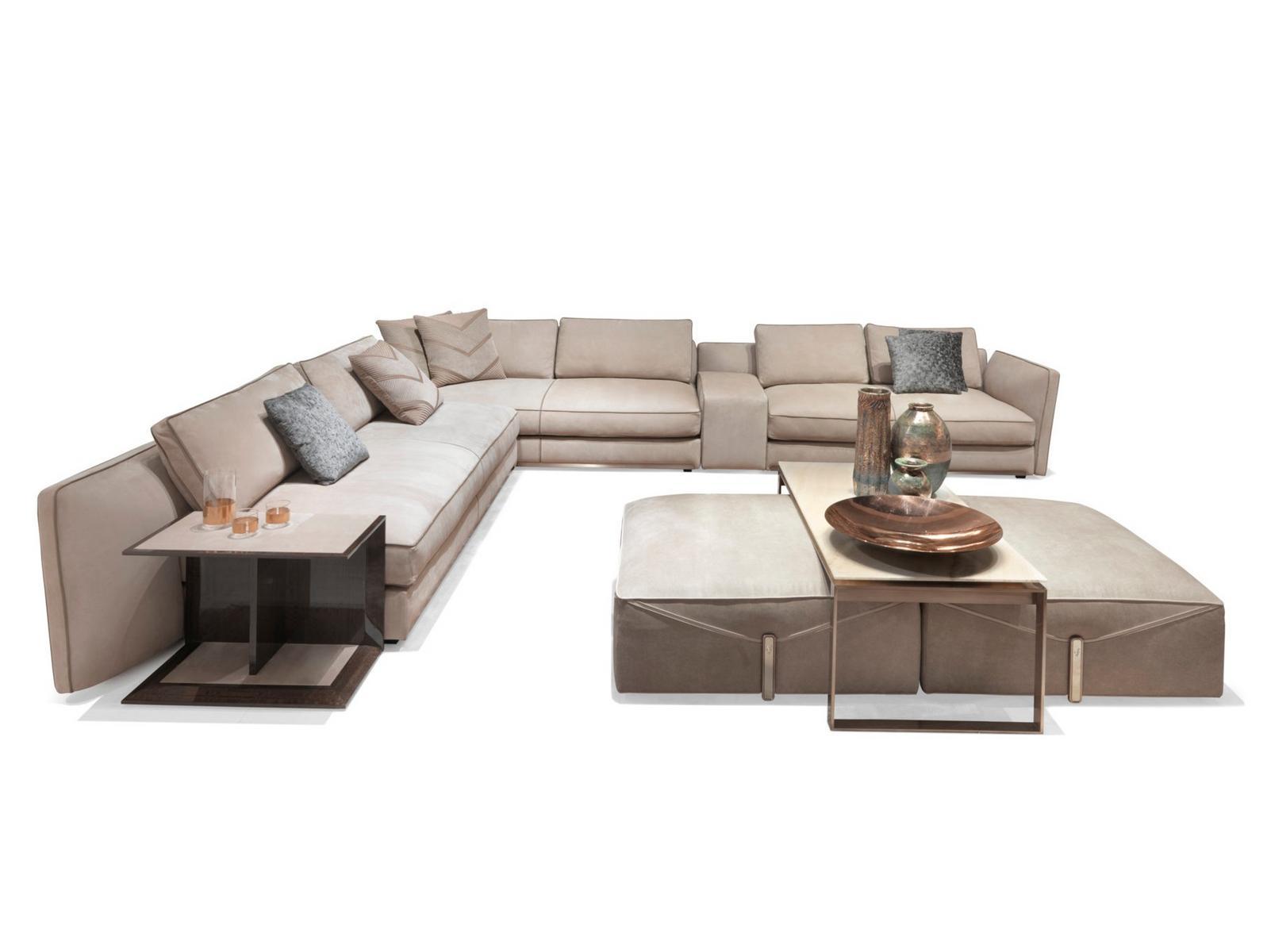 Corner sectional leather sofa | Bastian by Visionnair