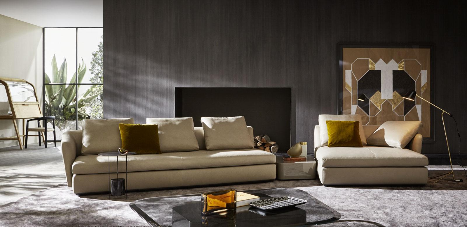 Sectional fabric sofa | Sloane by Molteni
