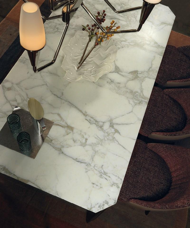 Rectangular marble dining table | Curzio by Borzalino