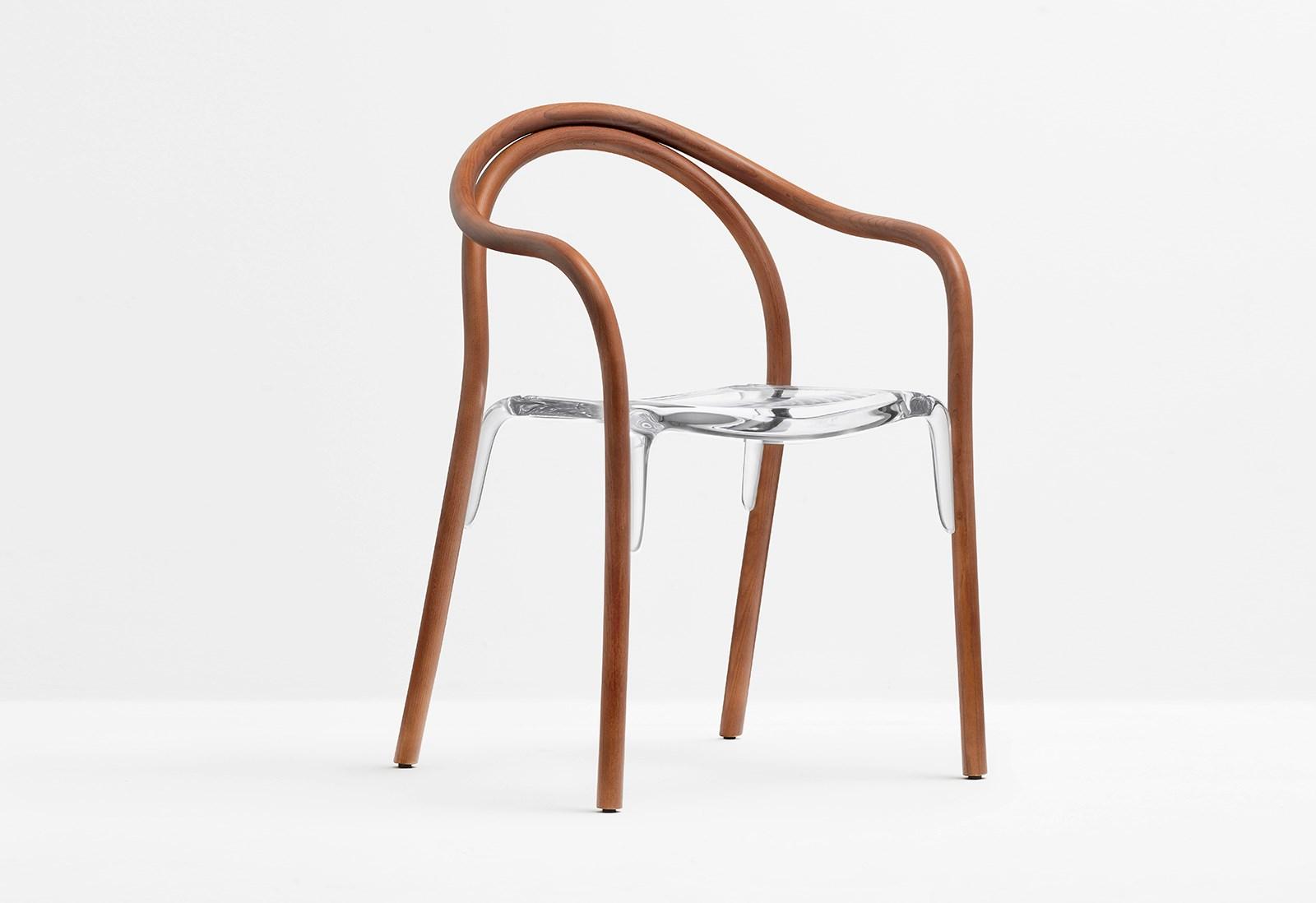 Stackable ash chair with armrests | Soul 3745 by Pedrali