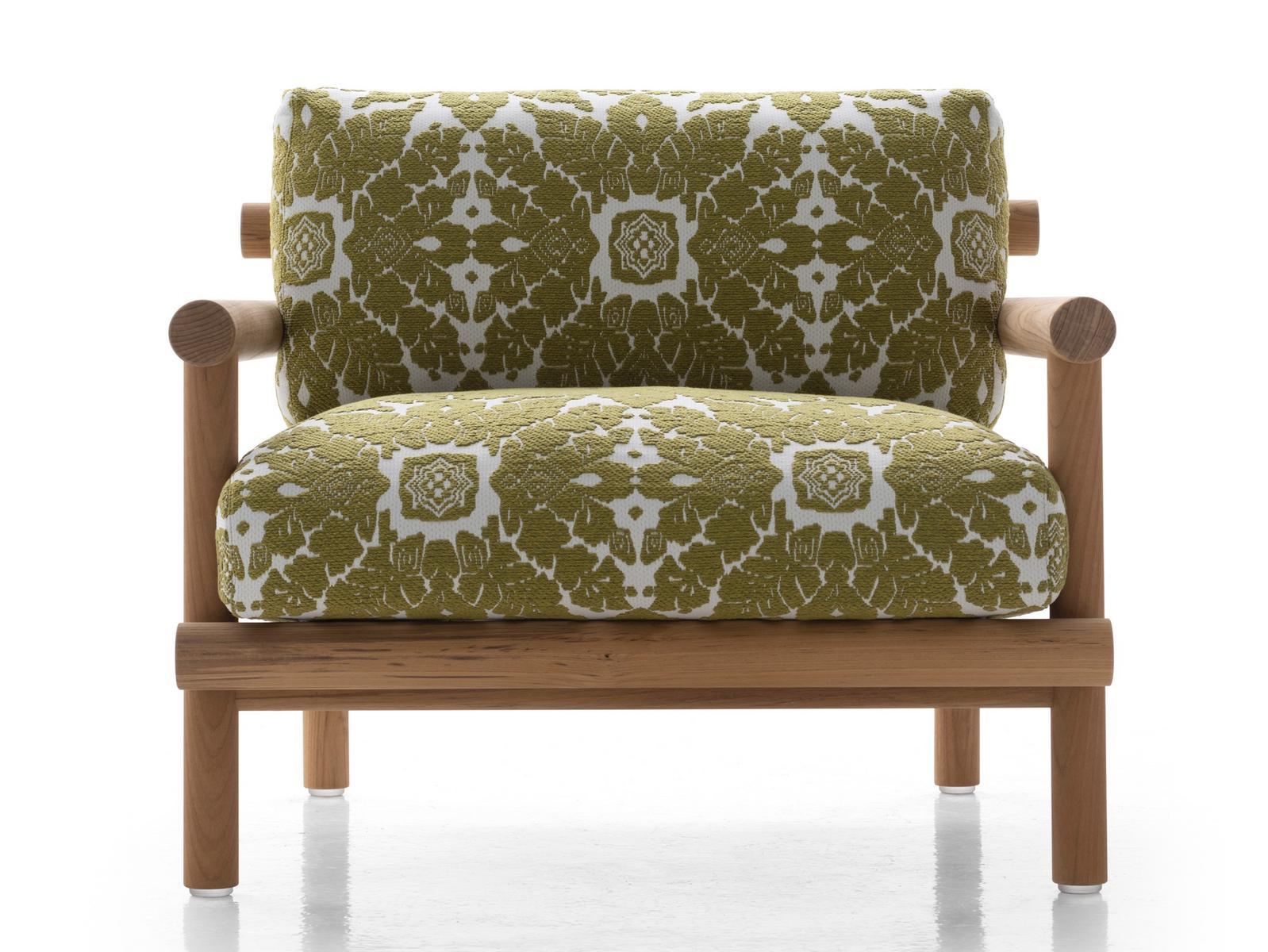 Fabric garden armchair with armrests | Ayana by B&B Italia