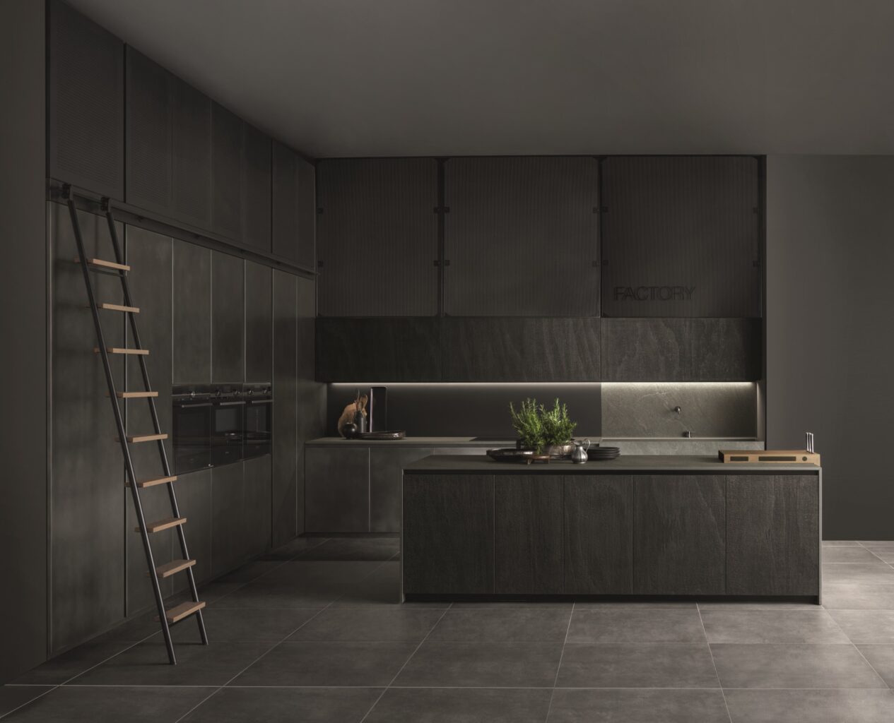Metal kitchen with integrated handles Aster Cucine Factory