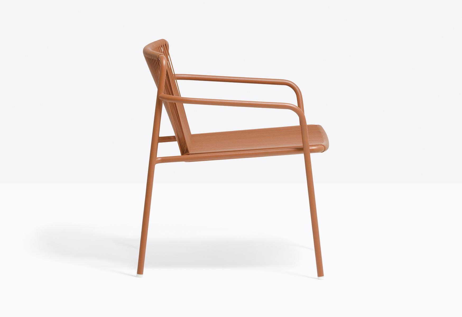 Steel and PVC easy chair with armrests | Tribeca 3669 by Pedrali
