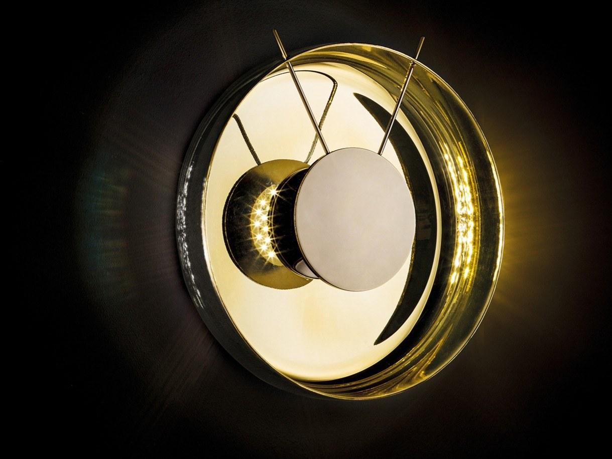 LED blown glass wall light with dimmer | Gong by Italamp