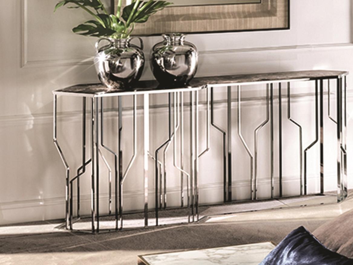 Rectangular metal console | Ginza by Longhi