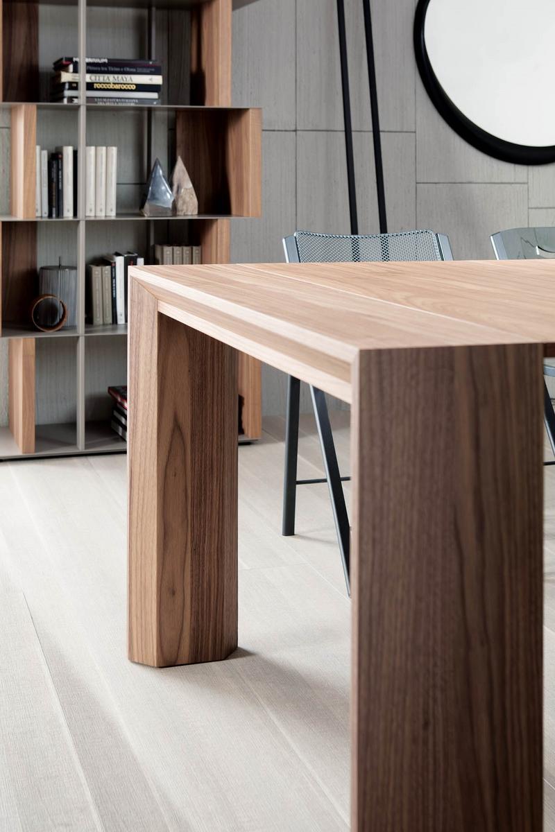 Extending rectangular walnut console table | Golia by Ozzio Italia
