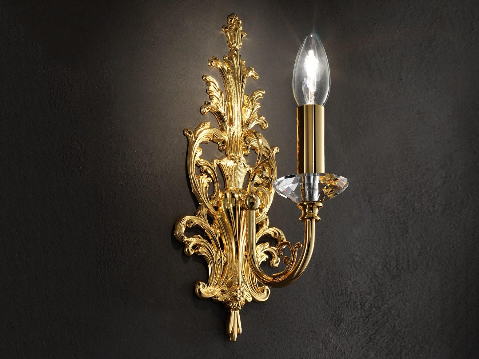 Incandescent brass wall lamp | Brass & Spots Ve 1073 A1 / 1073 A2 by Masiero