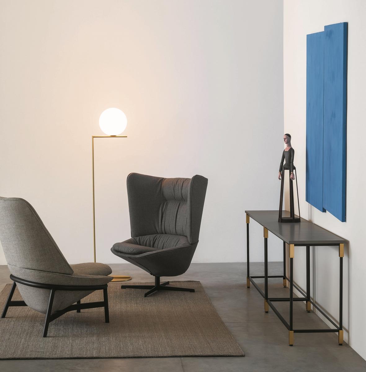 Swivel upholstered fabric armchair with 4-spoke base | Ladle Medium by Arflex