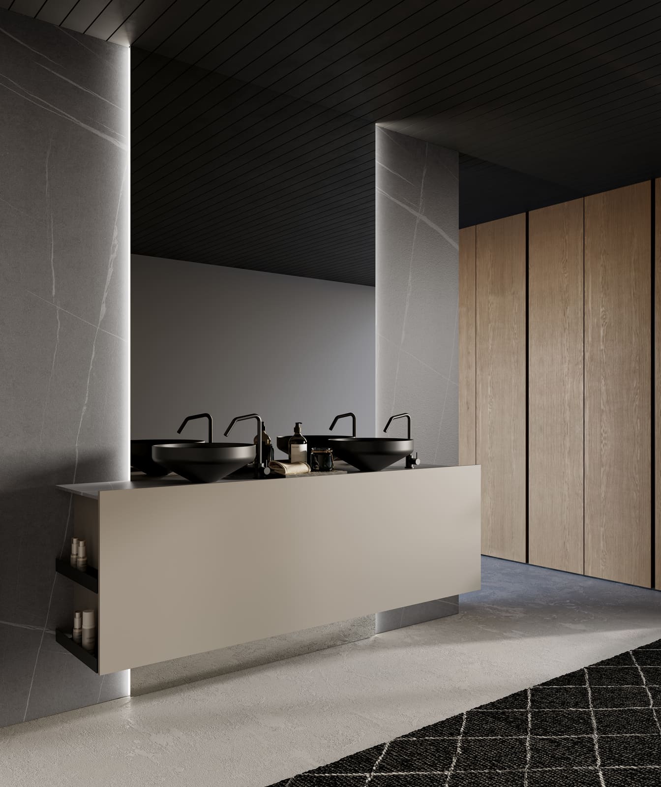 Lacquered bathroom | Sail by Birex