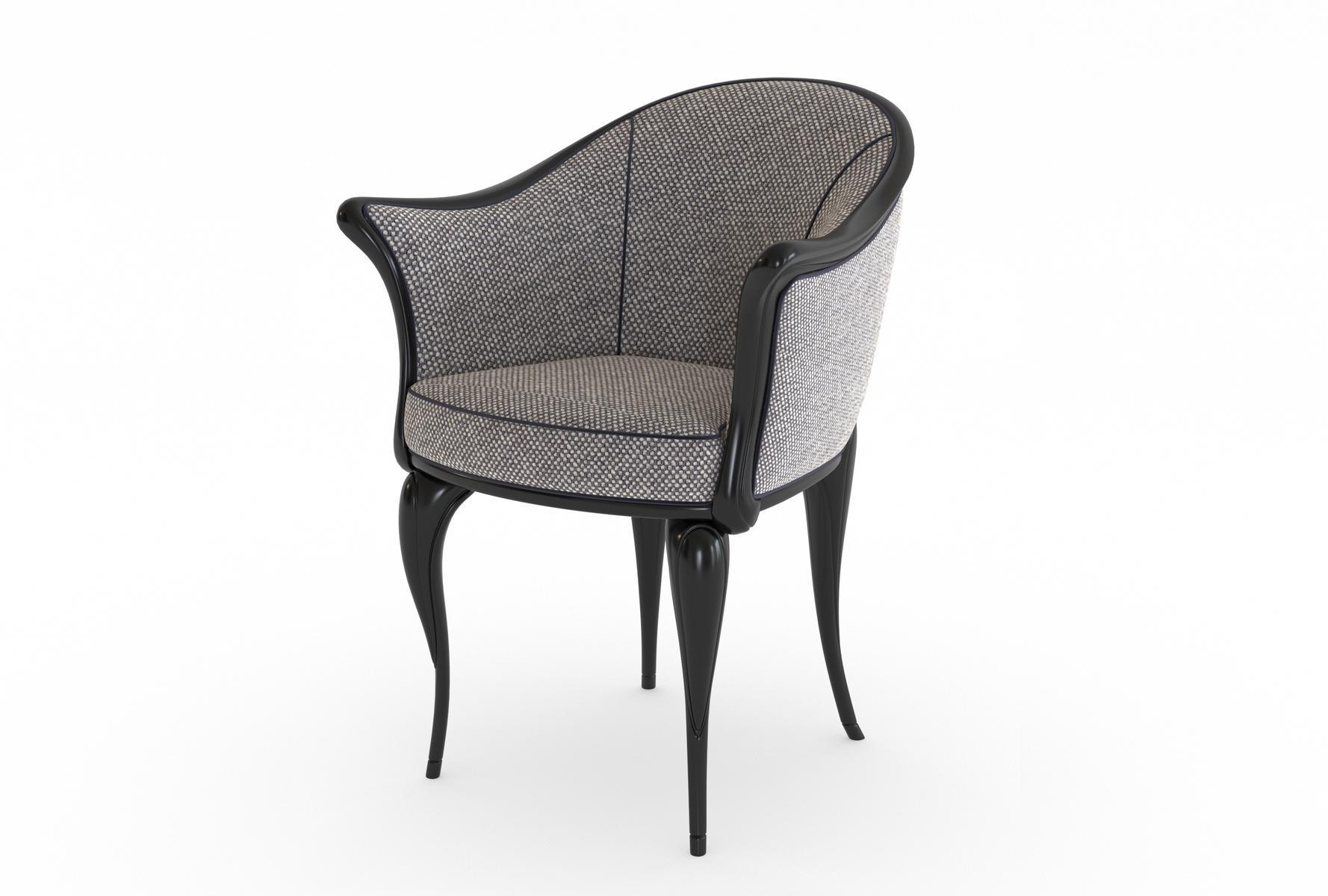 Wooden and fabric chair with armrests | Vanesio by Mantellassi 1926