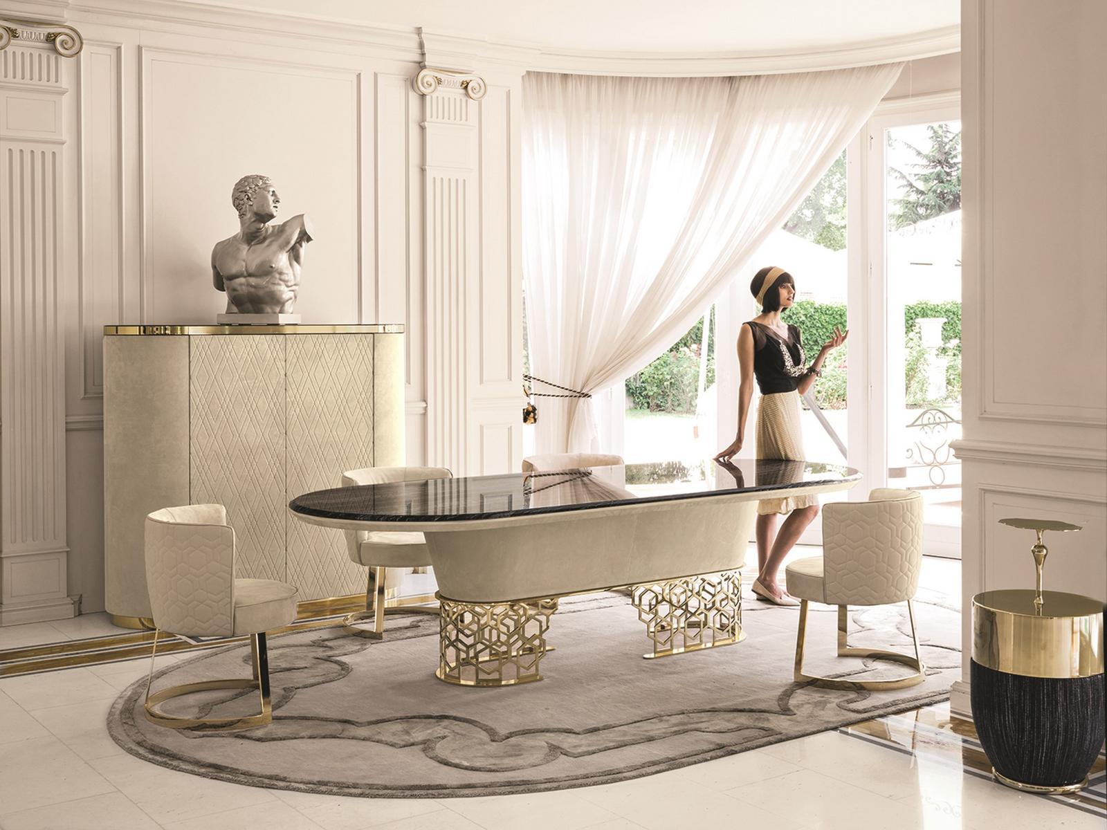 Oval metal table | Clairmont by Longhi