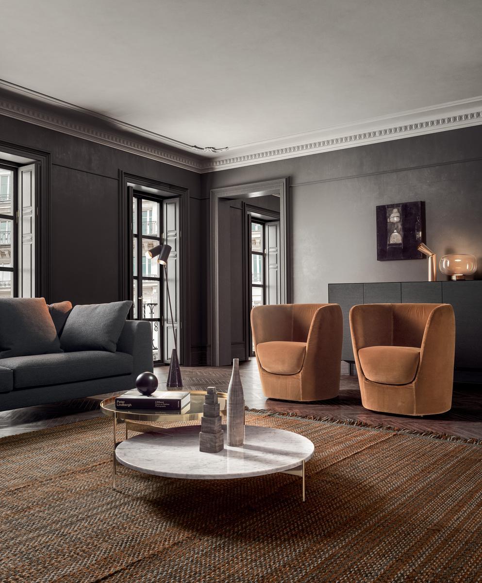 Swivel upholstered fabric armchair | Oplà by Pianca