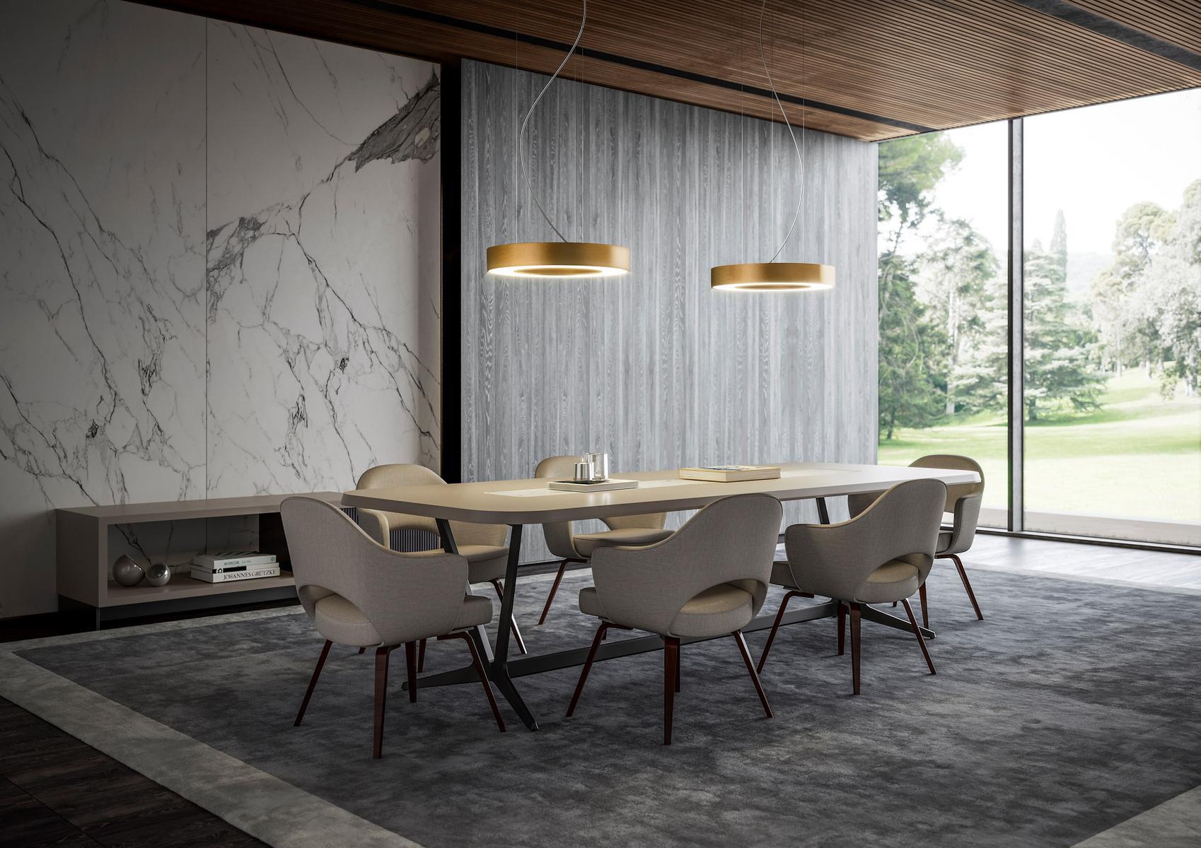 LED aluminium pendant lamp | Silver Ring by Panzeri