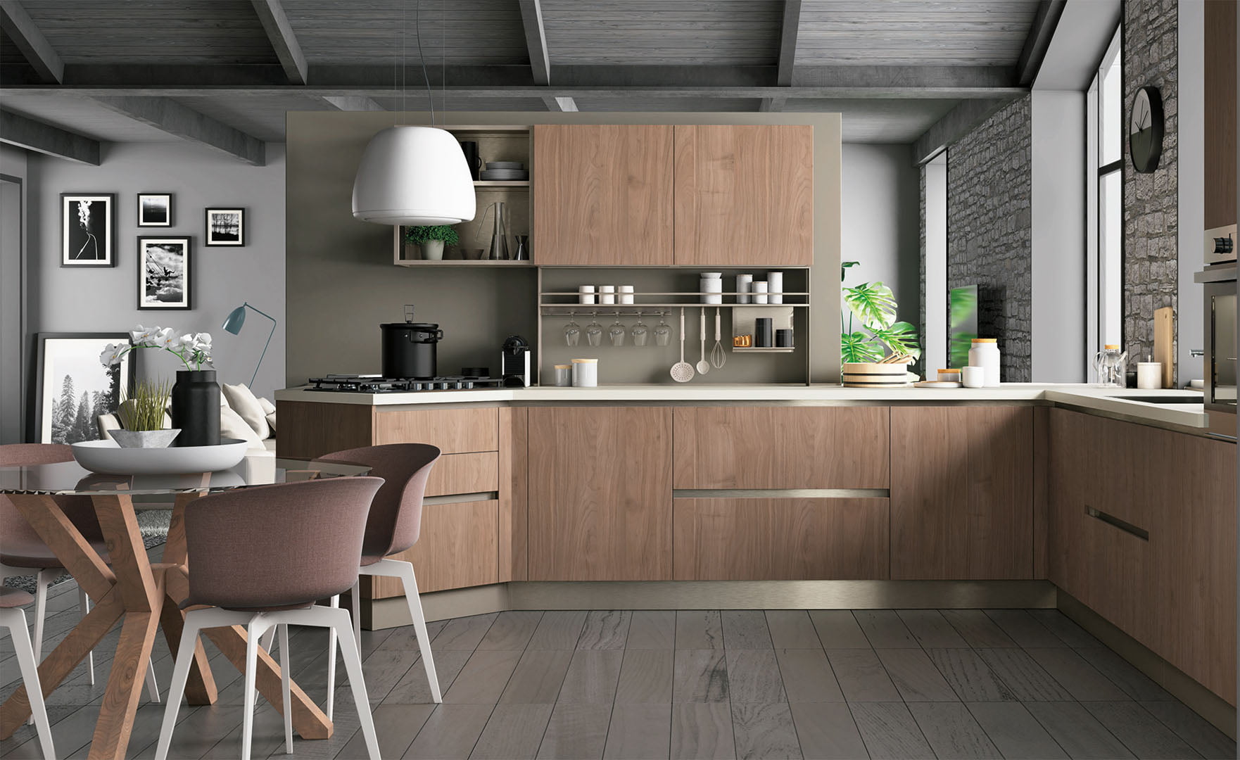 Veneer kitchen without handles Creo kitchens Tablet