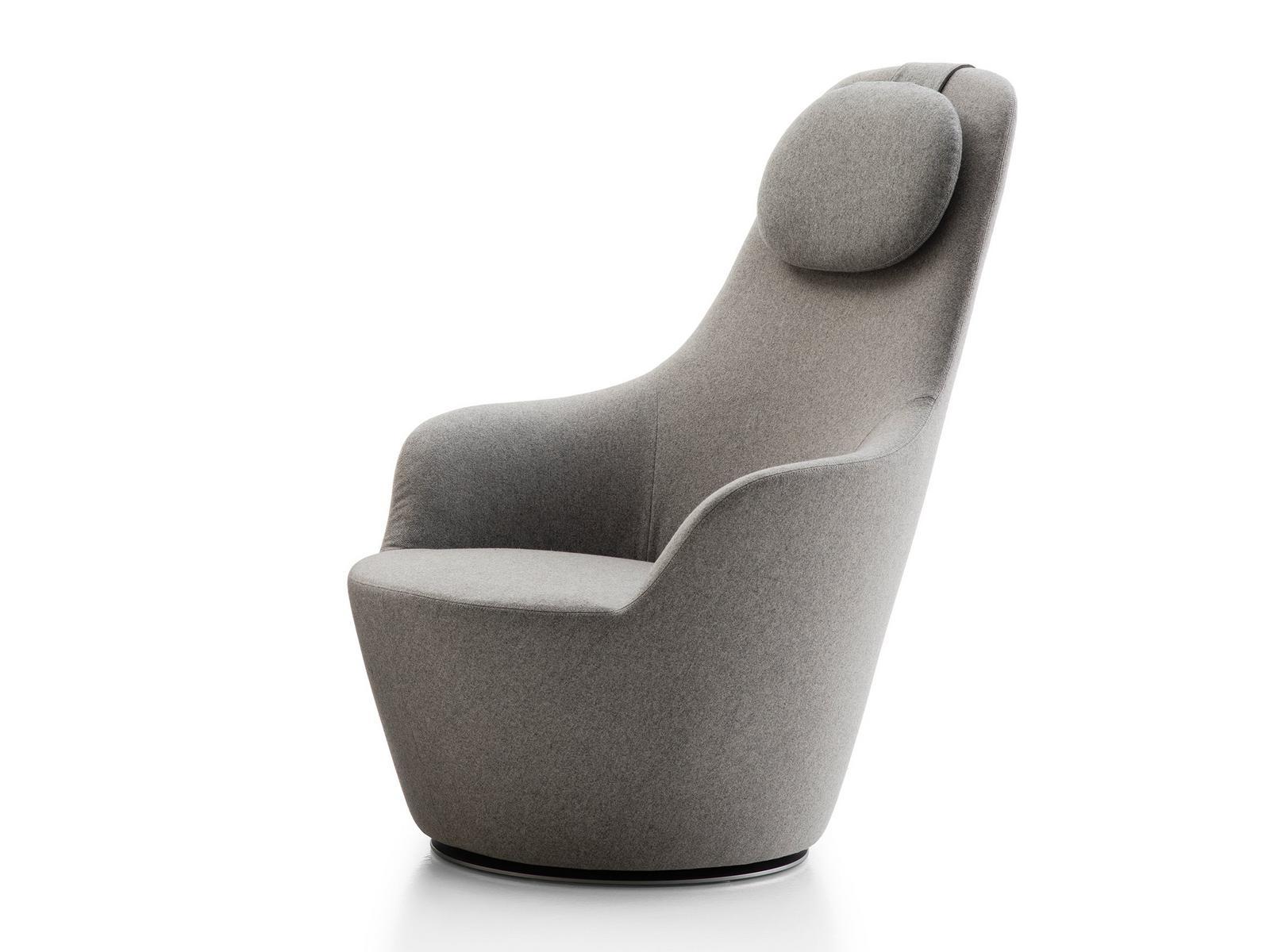 High-back fabric armchair with headrest | Harbor by B&B Italia