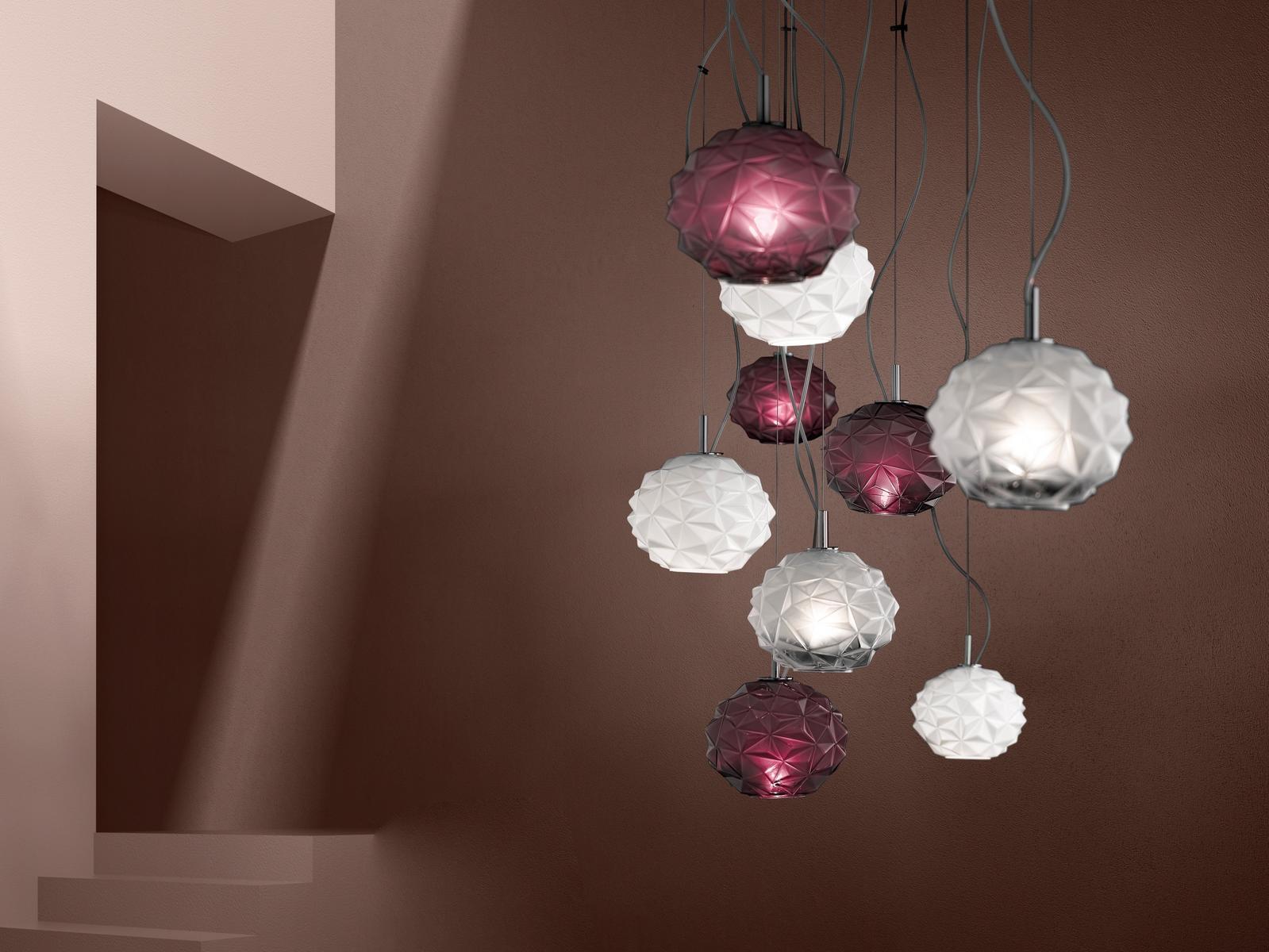 Glass pendant lamp | Emisphera by Sylcom