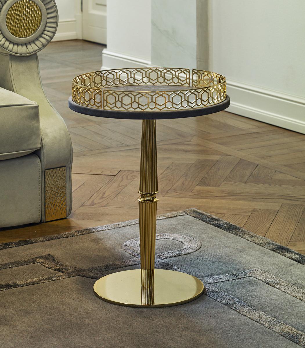 Round metal coffee table | Guéridon by Longhi