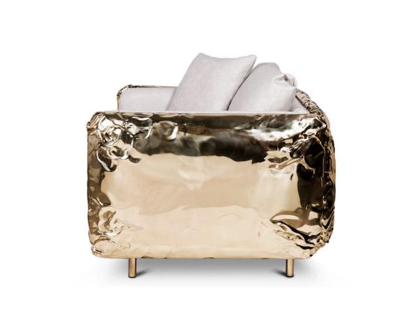 Upholstered leather armchair with armrests | Imperfectio by Boca Do Lobo