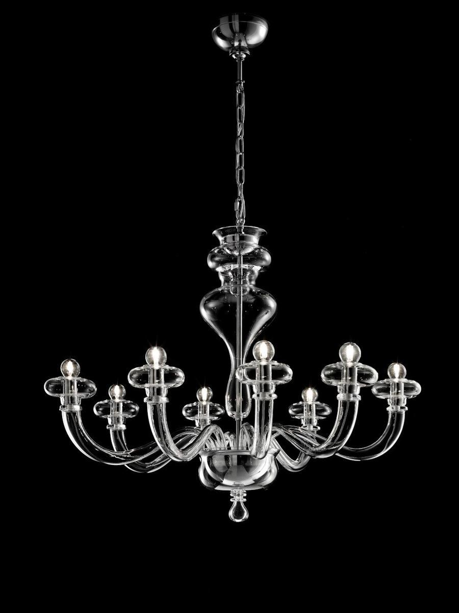 Classic style LED direct light blown glass chandelier | Boheme L8 by Leucos