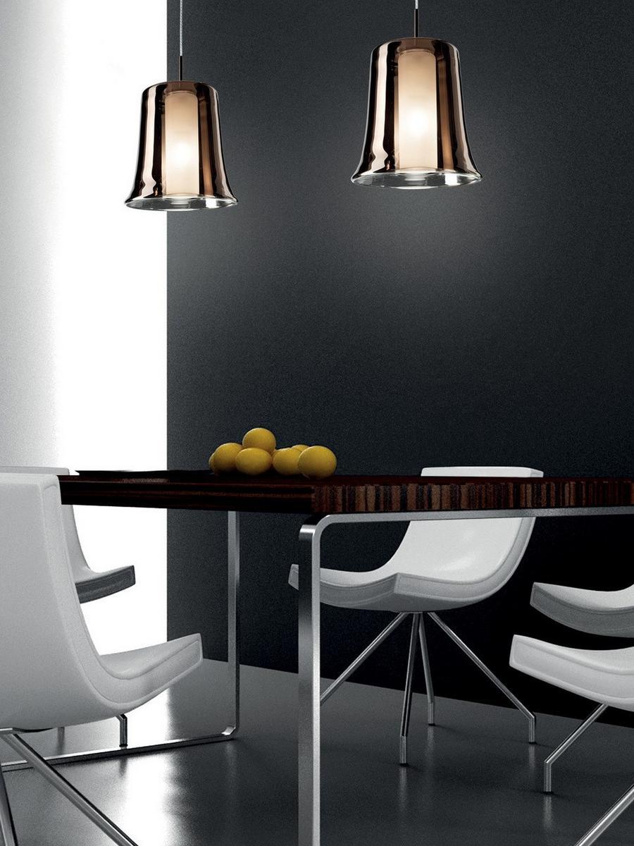 LED Borosilicate glass pendant lamp | Cloche S by Leucos