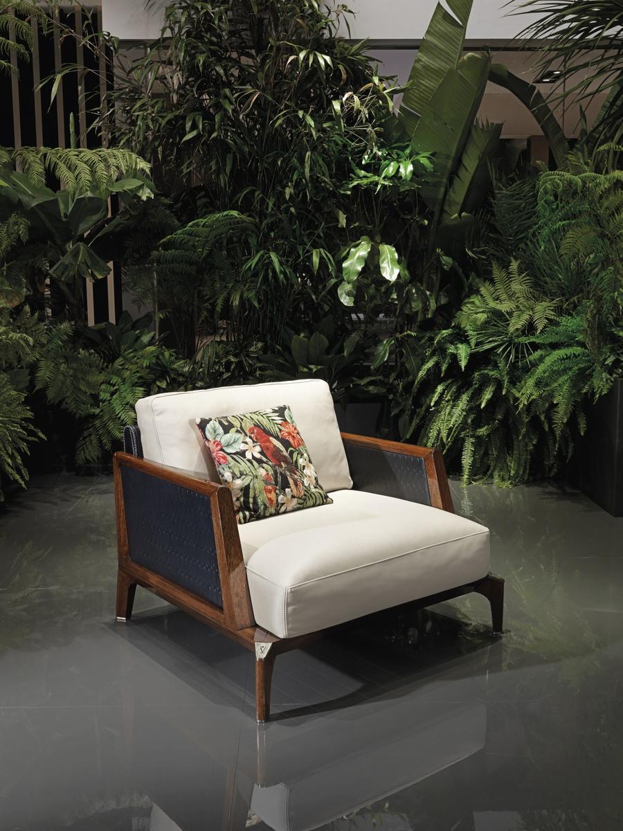 Fabric garden armchair with removable cover with armrests | Boulevard by Visionnair