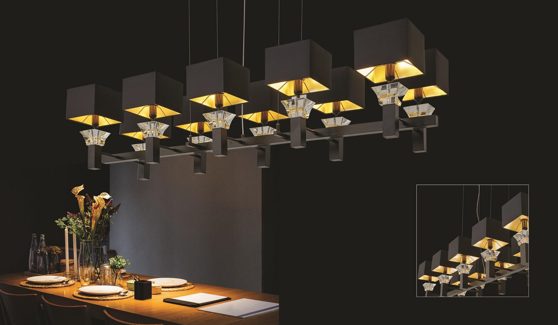 Contemporary style direct-indirect light metal pendant lamp | Side By Side H10 by Ilfari