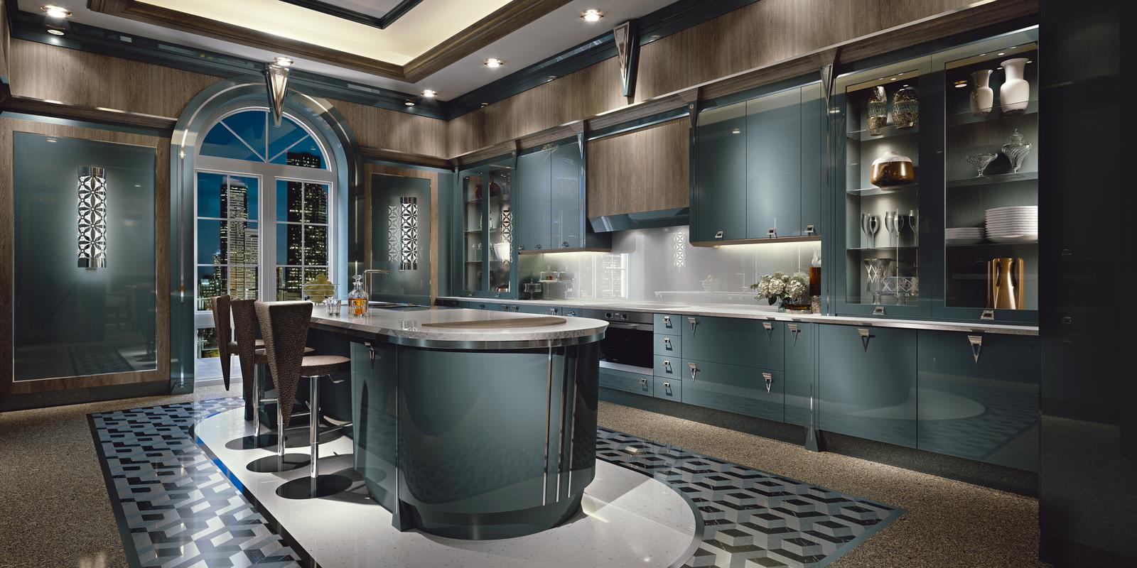 Lacquered kitchen with handles Brummel Opera 30