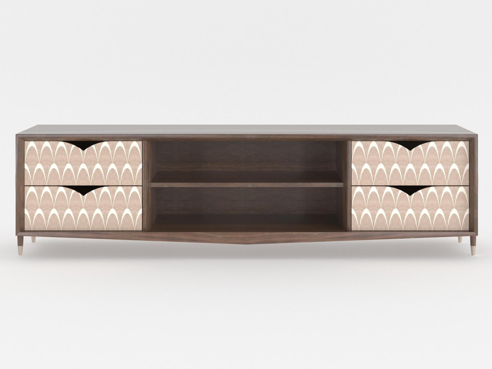 Wood veneer TV cabinet with drawers | Peacock by Mantellassi 1926