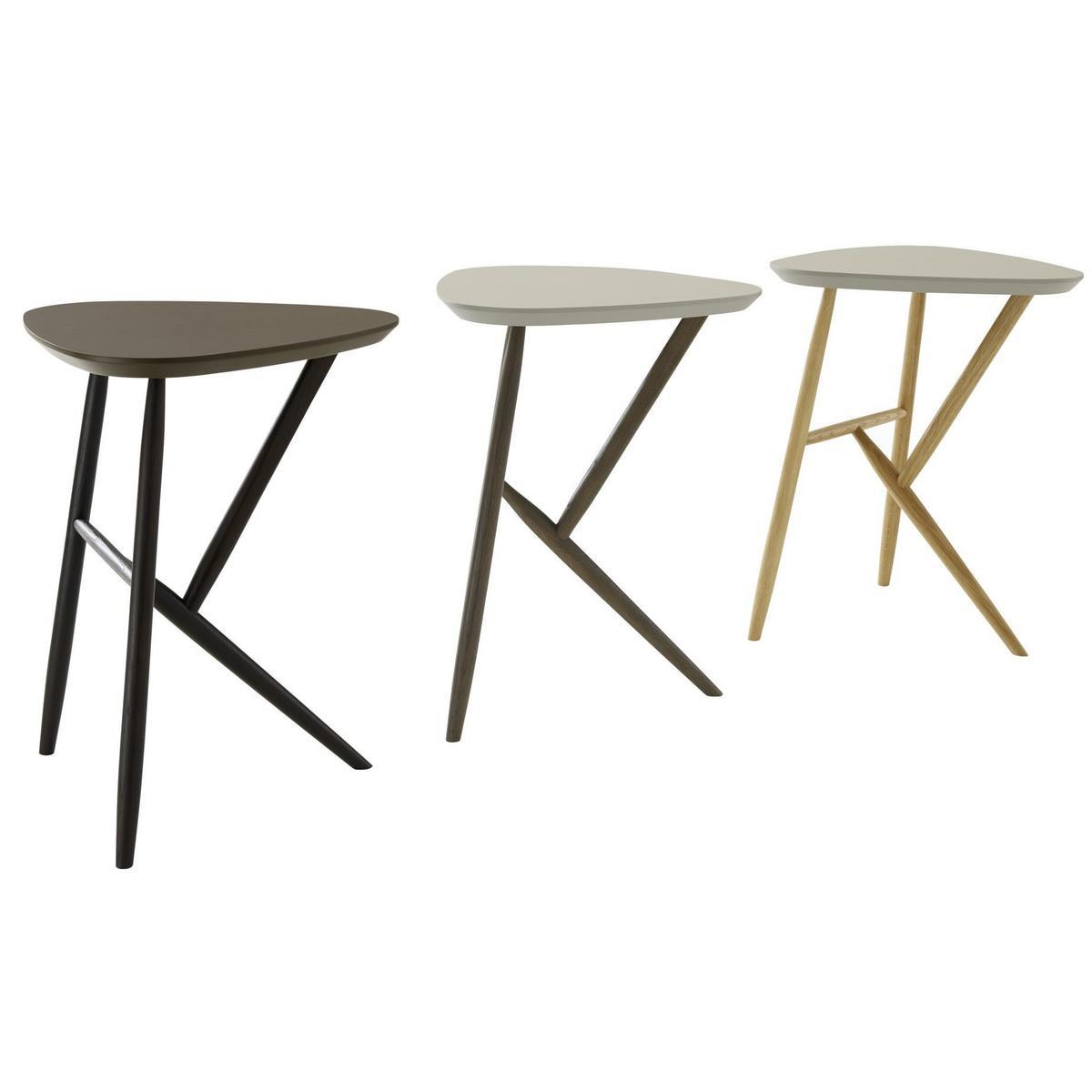 Triangular wooden high side table | Kiji by Ligne Roset