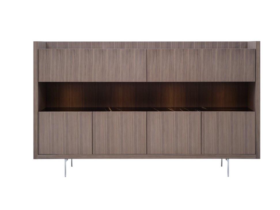 Wooden highboard with integrated lighting | Liagò by B&B Italia