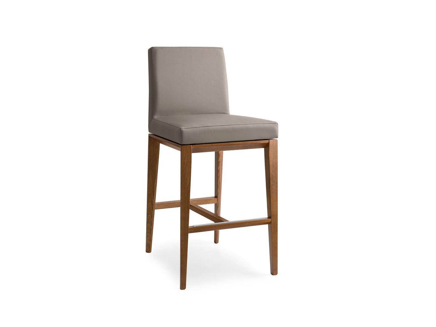 High leather barstool | Bess by Calligaris