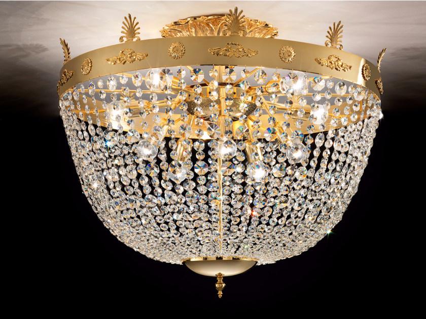 Incandescent brass ceiling lamp with crystals | Impero & Deco Ve 827 Pl8 / Pl10 by Masiero