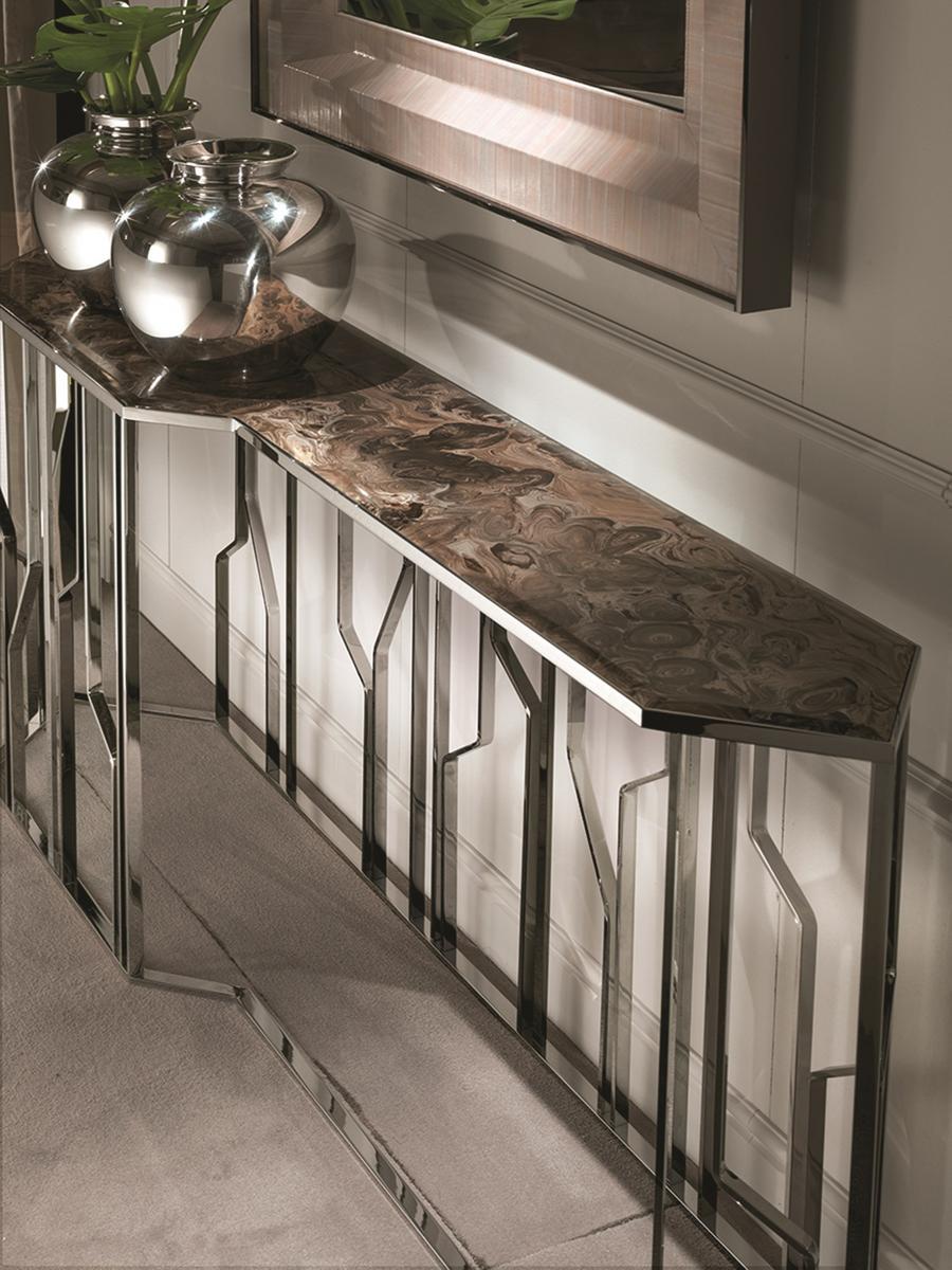 Rectangular metal console | Ginza by Longhi