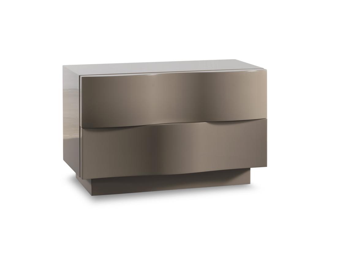 Rectangular wooden bedside table with drawers | Onda by Reflex