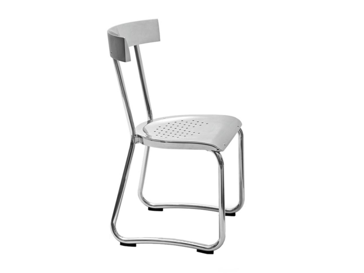 Sled base aluminium chair | D.235.1 by Molteni
