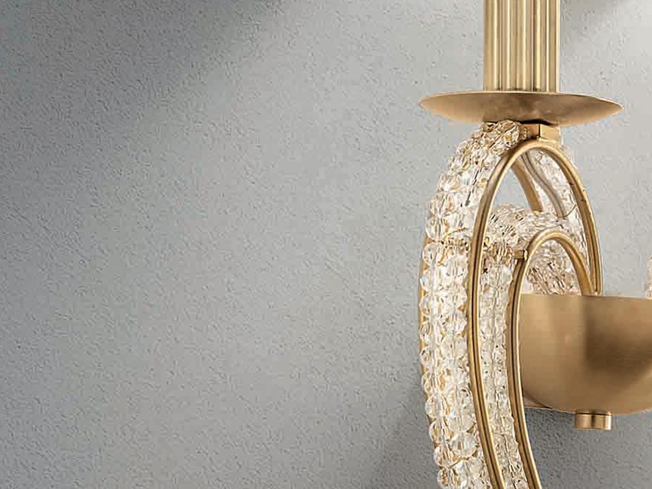 Metal wall lamp with crystals | Cristalis A1 by Masiero