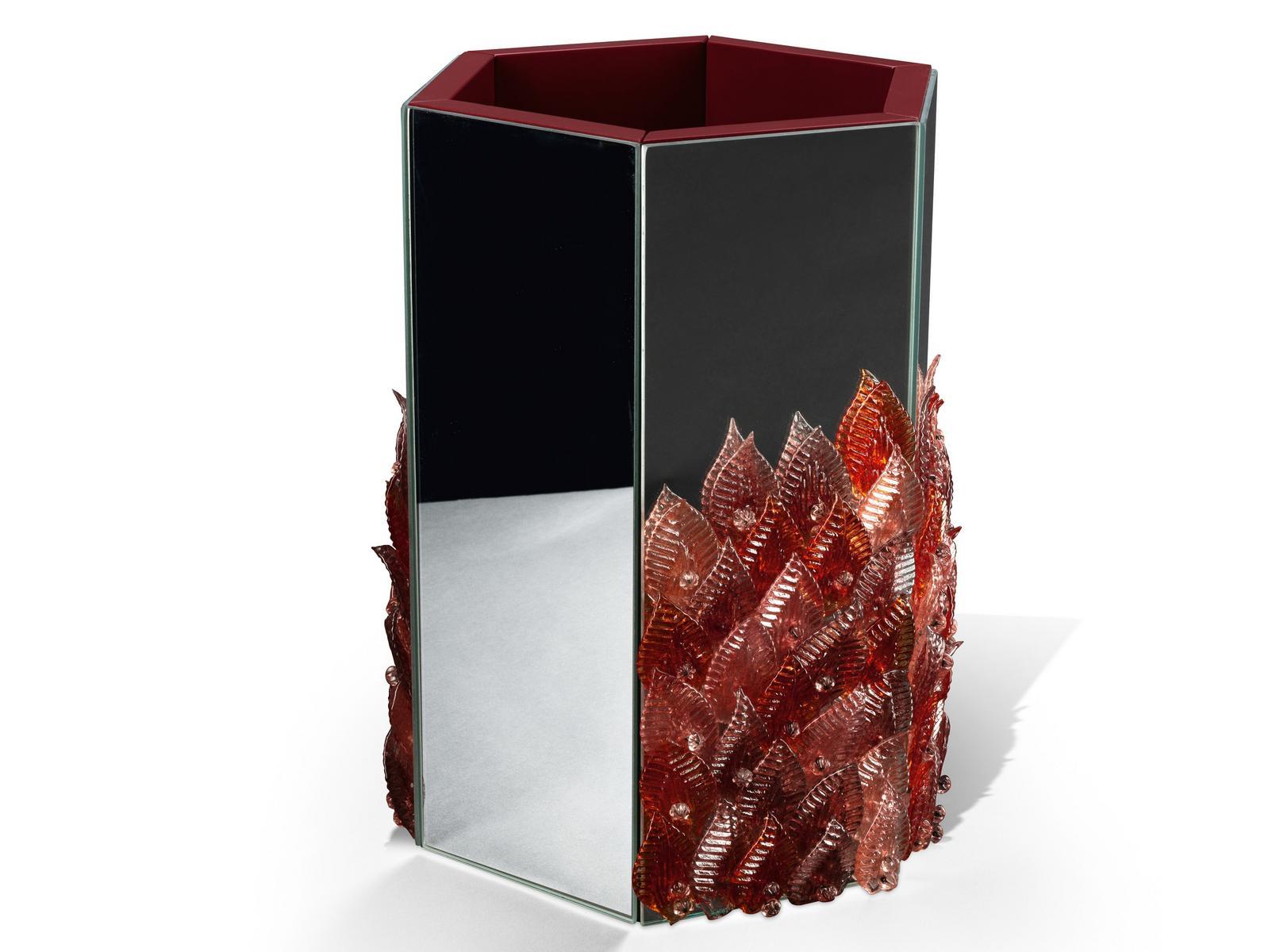 Murano glass and mirrored glass vase | Foglia by Visionnair