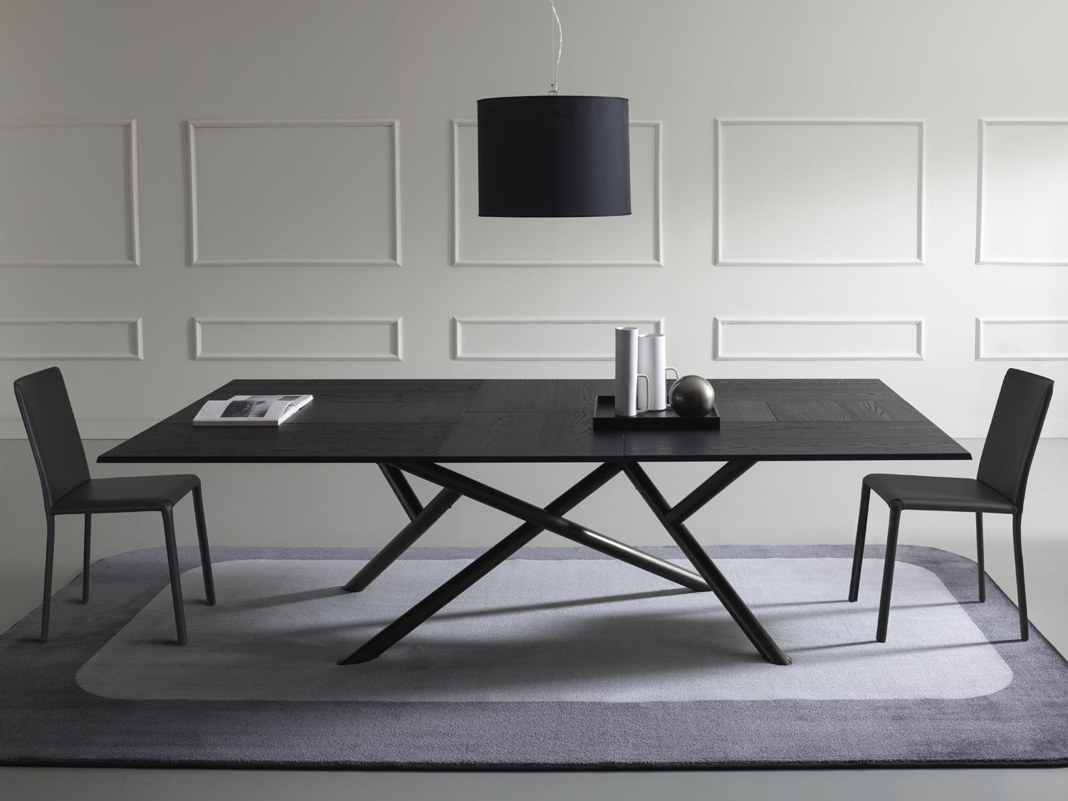Extending rectangular oak table | Random by Ozzio Italia