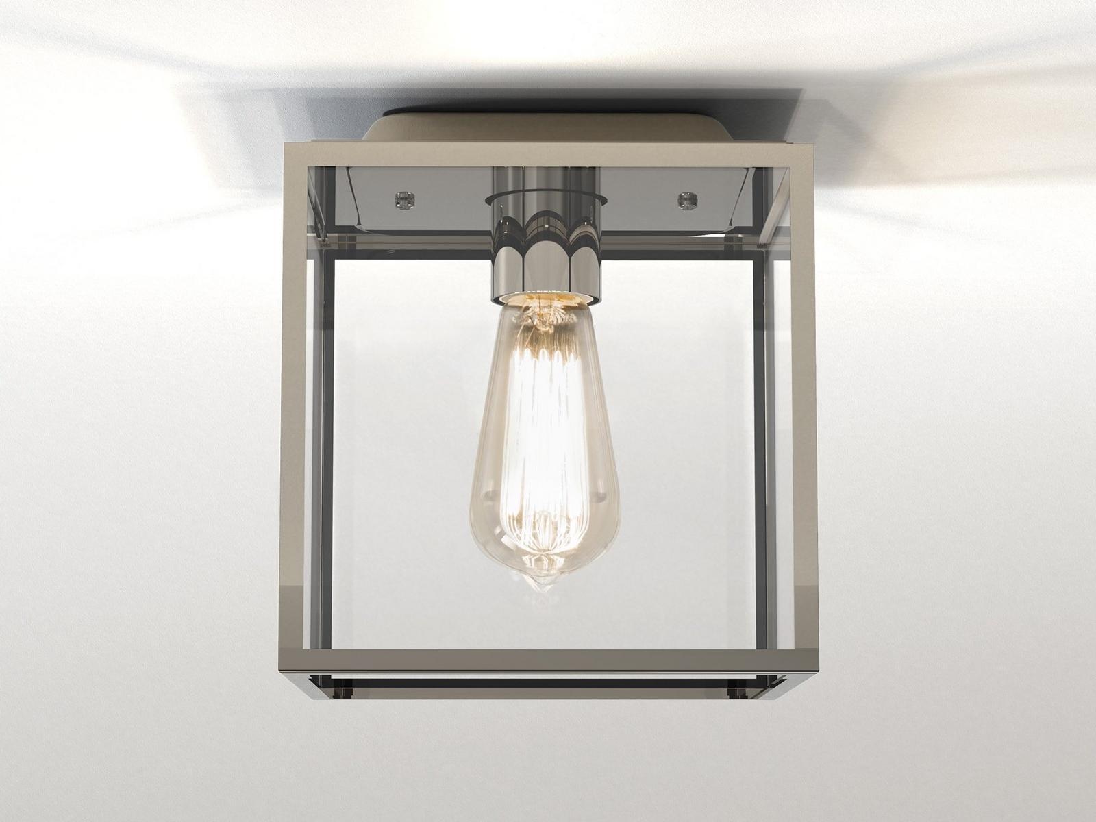 Glass and Stainless Steel outdoor ceiling lamp | Box by Astro lighting