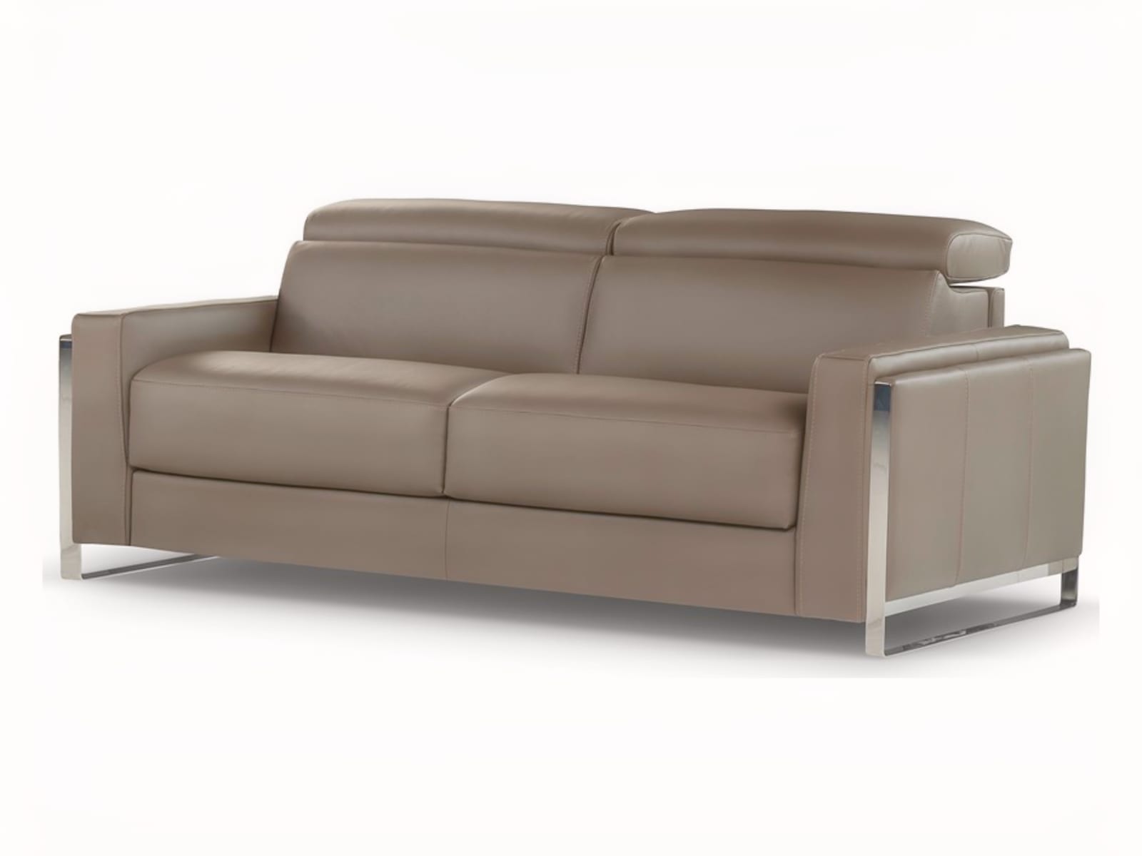 Modular sofa with customizable armrests, combines a bed, recliner, and chaise-longue for versatile living and relaxation, in a minimalist design that suits any decor. | Eclettico by Calia Italia
