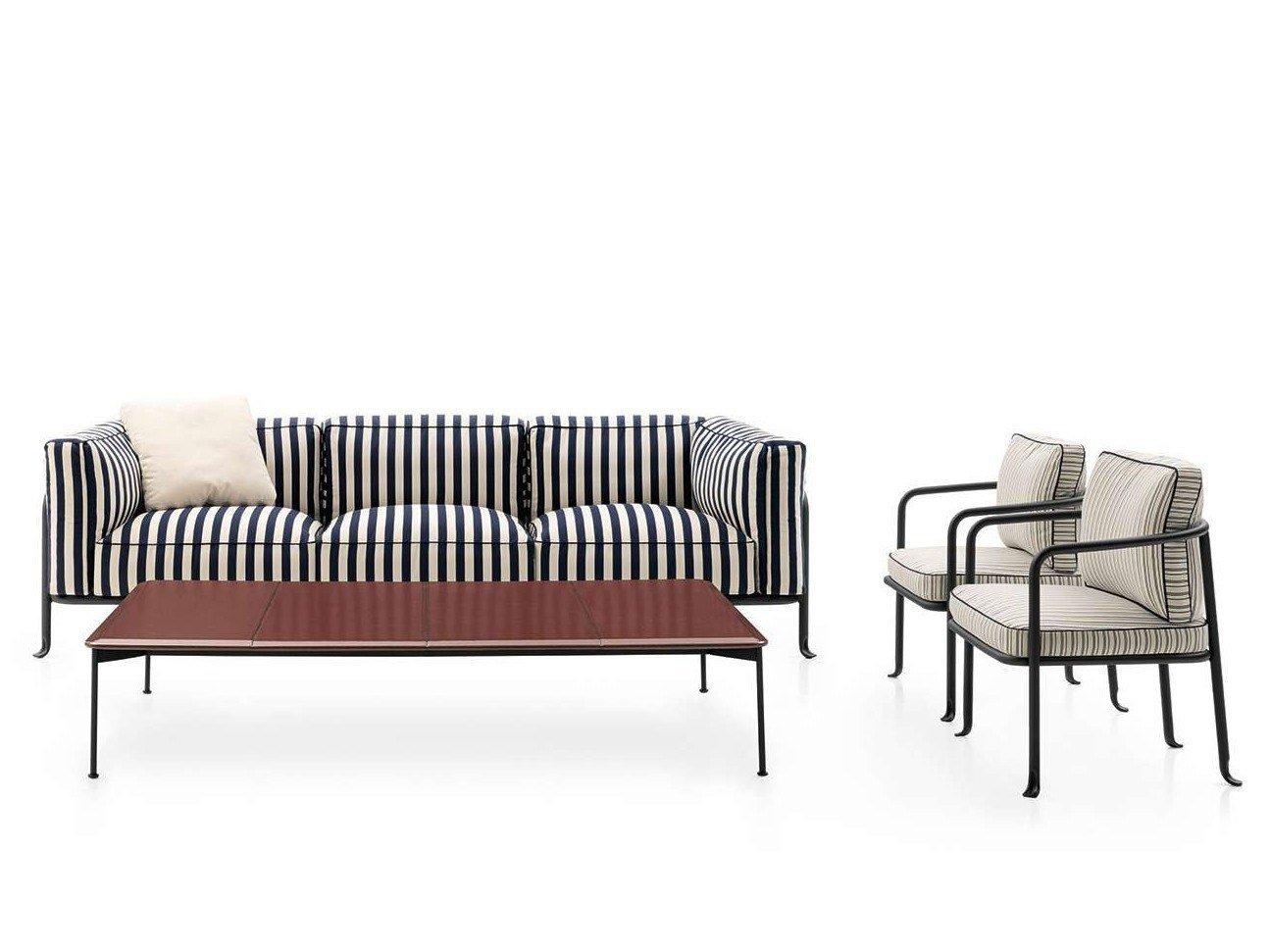 Garden side table with lava stone top | Borea by B&B Italia