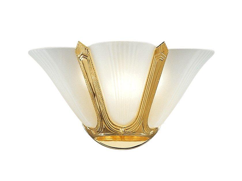 Gold plated wall light with white glass | Lady 1911/a3 by Possoni Illuminazione