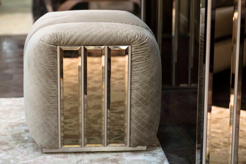 Rectangular velvet pouf | Ola by Mantellassi 1926